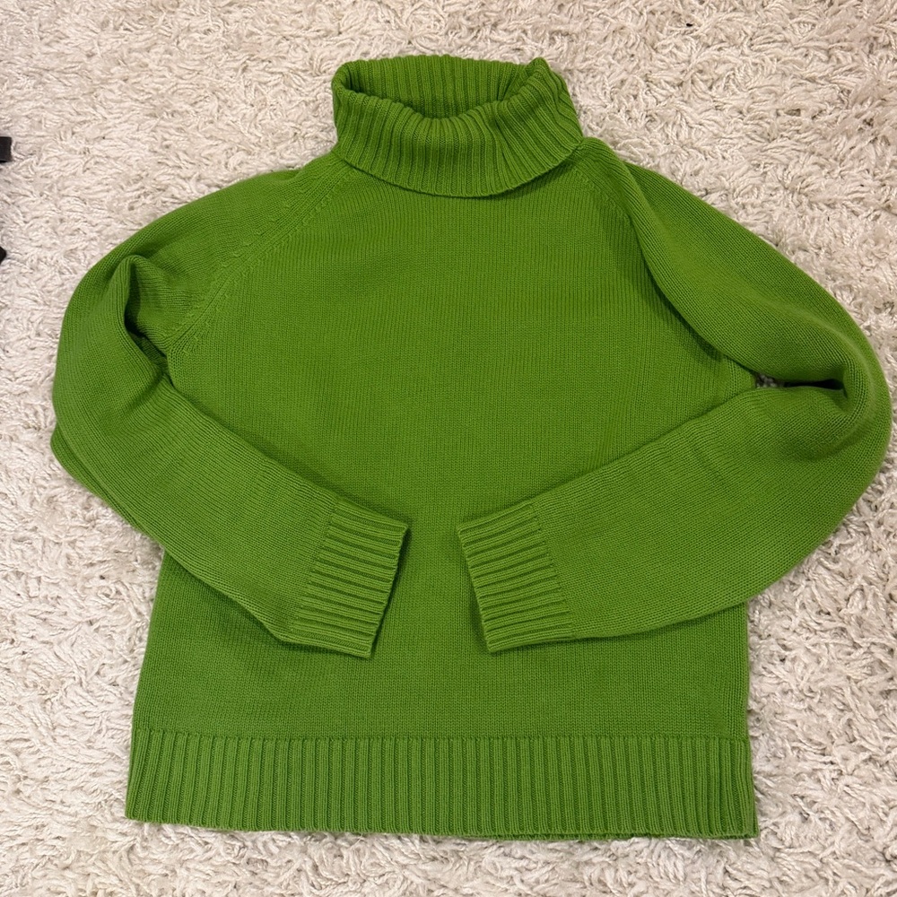 JEANNE PIERRE Vibrant Green Cowl Neck Sweater AA